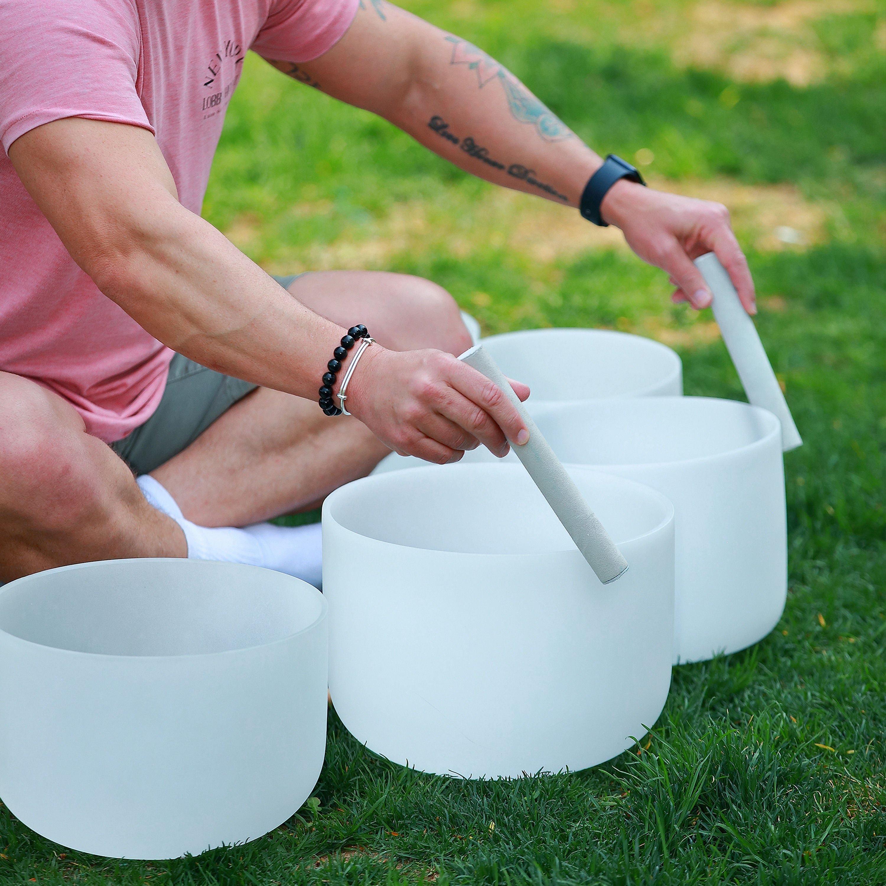 TOPFUND 6-12" Chakra Set of 7 Crystal Singing Bowls - TOPFUND Crystal Singing Bowl